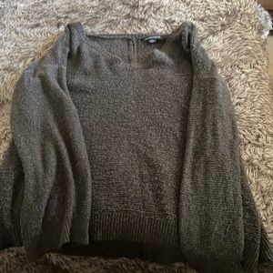 Sweater with zipper in back ,American eagle , size large, dark gray.